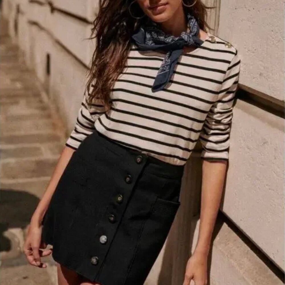 SEZANE Colette Mariniere Striped Tee Womens